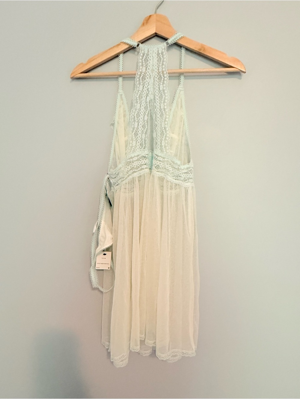 Betsey Johnson Womens Mesh Lace Trim Babydoll Blue Size Medium NWT - Picture 7 of 7